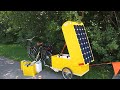 Solar electric bicycle touring trailer for luxury camping