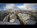 Frontino, Italy - Snow arrives over medieval village Jan. 20, 2023