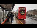 London Buses at Edmonton Green in the rain 11th December 2017