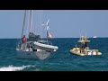 BOAT CRASHES INTO SANDBAR NEEDS HELP !! | Boats at Haulover Inlet | Boca Inlet | WAVY BOATS