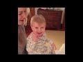 Cute baby boy squeals when he is excited