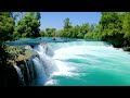 4K - Calming Powerful Mountain Waterfall and River. Relaxing Nature Sounds - White Noise - 3 Hours