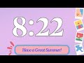 25 Minute Cute Happy Summer Classroom Timer (No Music, Electric Piano Alarm at End)