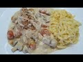 Chicken breast creamy sauce and Noodles | Poulet poitrine crème sauce et Nouilles | Ức Gà sốt kem Mì