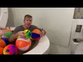 WORLDS LARGEST TOILET FLUSHING RAINBOW SPORTS BALLS 2