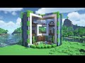 ⛏️ Minecraft Tutorial ::  🏠The Futuristic Survival House 🌳[마인크래프트 간단하고 미래적인 집짓기 건축강좌]