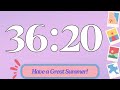 50 Minute Cute Happy Summer Classroom Timer (No Music, Electric Piano Alarm at End)