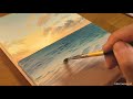 Acrylic painting for beginners┃Sunset & Sea┃Acrylic painting on Canvas Step by Step