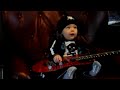 Chicken Noodle baby plays electric guitar