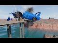 BIG & SMALL PIXAR CAR vs LIGHTNING MCQueen, Tow Mater, Dinoco vs WHEELS WATER Bridge😱- BeamNG.Drive