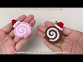 How to Crochet Roll Cake 🍓 Beginner Crochet Tutorial l Crochet Cute Keychain l Monua DIY