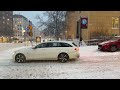 Stockholm, Sweden | Snowstorm Walking Tour 4K