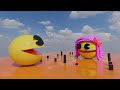 PACMAN VS MONSTER PACMAN - ROBOT PACMAN VS SANURAI PACMAN  -EPIC BATTLE