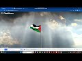 Waving the Palestine flag