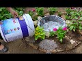 Building Garden Combine Small Aquarium From Old Tires And Broken Bricks | Budget garden ideas (P1)