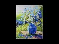 Blue Vase And Flowers Paint By Numbers (PBN)