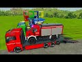 TRANSPORTING EXCAVATOR, MIXER TRUCK, BULLDOZER,JCB TRACTOR, POLICE CARS, AMBULANCE,FIRE TRUCK - FS22