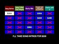 Guess the Song Jeopardy Style | Quiz #3