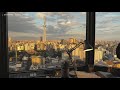 2-HOUR STUDY WITH ME🌃 / calm lofi🎸 + white noise / Tokyo-Skytree at SUNSET / with countdown+alarm