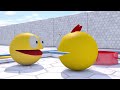 Pacman vs Road Roller Robot & Sphere Bot in Acid Maze