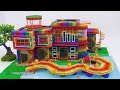 DIY- How to Build Mini Rainbow Water Slide To Circus Playground And Swimming Pool From Magnetic Ball