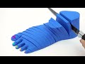 Satisfying Video l How to make Rainbow Toenail Cake WITH Kinetic Sand INTO Painting Cutting ASMR