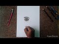 Realistic eye by charcoal pencils...