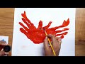 Easy hand printing painting ideas for kids/animals and birds painting with hand/palm printing
