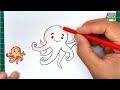 How to Draw Cute Octopus | Step by Step