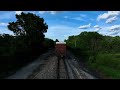 Pacing a Norfolk Southern manifest when a BNSF intermodal arrives for a meet