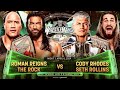 Wrestlmania 40 Match Card Roman & The Rock Vs Cody & Seth Rollins Tag Team Match