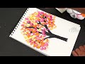 Easy Colorful Finger Tree Painting | How to Make Finger Painting for Beginners | Thumb Print Trees