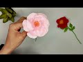 Pink Flower | Easy Tutorial Of Flower Making With Crepe Paper | DIY Paper | Art and Craft