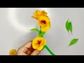 Yellow Crepe Paper Flowers | Art and Craft | Art By Me | Flower Art 🌹