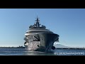 World’s Largest Charter Yacht, 136m Superyacht FLYING FOX Departing Gibraltar 4K