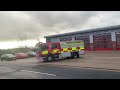 Hereford & Worcester Fire 3 Scania fire engines turnout Worcester station (with retained)