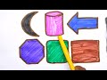 Easy Shape Drawing in Color, 2d shape color, nursey rhymes, Preschool learning video, educational