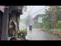 Super Heavy Rain and Thunderstorms | Powerful Storm Accompanied by Wind in My Village