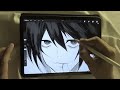 𓇼🌊 Draw with me !! ✧ L Lawliet fanart 【Procreate】