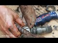 Mechanic Girl repairs and replace excavator moving motor assembly KOMATSU PC75UU, Genius Girl repair