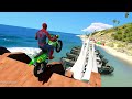 Hombre araña SALTOS de Rampas con MOTOS CROSS -Motorcycle Challenge Of Spiderman