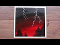 Oddly Satisfying Acrylic Painting Video｜Landscape Thunder and Lightning on Canvas #027｜Visual ASMR