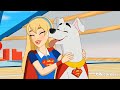 Krypto licks Supergirl's Superface slowly (Super hero girls)