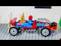 Lego Spiderman Brick Building Spider Race Car Toy - Stop Motion Animation