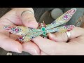 MUST SEE! ANTIQUE ENAMEL DRAGONFLY PIN & JACK STORMS GLASS PENDANT #jewelry #masterpiece #collection