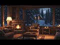 Cozy Winter Cabin | Blizzard and Fireplace Sounds to Relieve Stress | ASMR