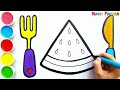 Healthy Fruits Drawing, Painting and Coloring for Kids & Toddlers | Nursery Rhymes & Kids Songs #250