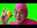 Pink Guy stabs a lemon (GREEN SCREEN)