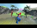 Colorful Spider-Man Team Fights Villainous Toys - Superhero Ragdoll Physics
