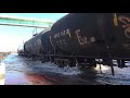 More Trains in the Water! - BNSF Trains Push Through the Davenport Floodwaters! - March 2019